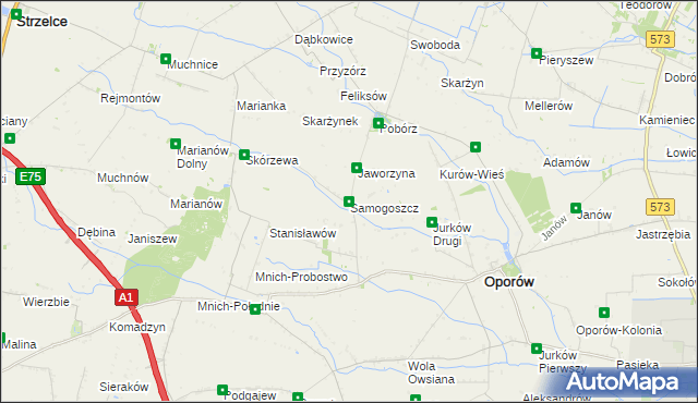 mapa Samogoszcz gmina Oporów, Samogoszcz gmina Oporów na mapie Targeo