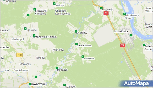 mapa Selwanówka, Selwanówka na mapie Targeo