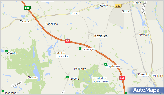 mapa Siemczyn, Siemczyn na mapie Targeo