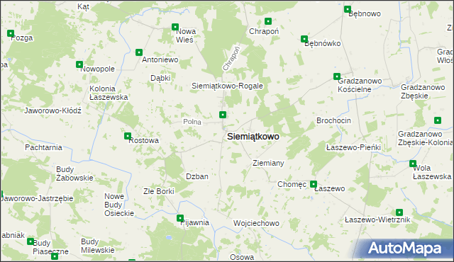 mapa Siemiątkowo powiat żuromiński, Siemiątkowo powiat żuromiński na mapie Targeo