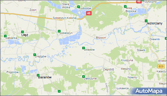 mapa Składów, Składów na mapie Targeo