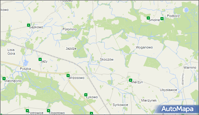 mapa Skoczów gmina Dygowo, Skoczów gmina Dygowo na mapie Targeo