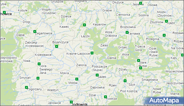 mapa Słupia gmina Jodłownik, Słupia gmina Jodłownik na mapie Targeo