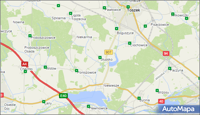 mapa Słupsko gmina Rudziniec, Słupsko gmina Rudziniec na mapie Targeo