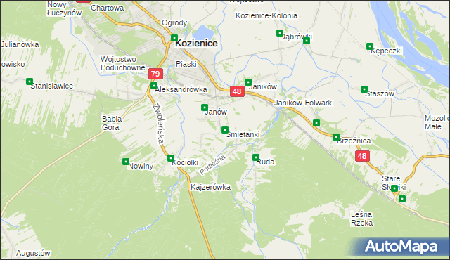 mapa Śmietanki, Śmietanki na mapie Targeo