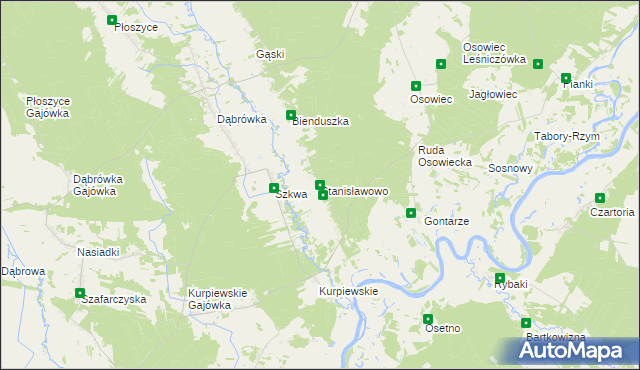 mapa Stanisławowo gmina Zbójna, Stanisławowo gmina Zbójna na mapie Targeo