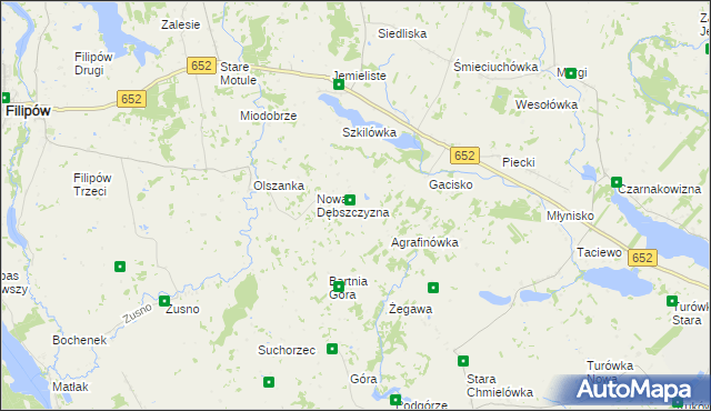 mapa Stara Dębszczyzna, Stara Dębszczyzna na mapie Targeo