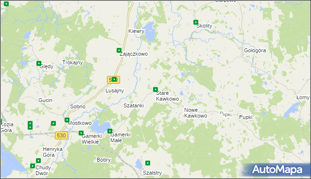 mapa Stare Kawkowo, Stare Kawkowo na mapie Targeo