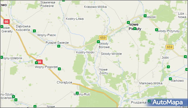 mapa Stare Żochy, Stare Żochy na mapie Targeo