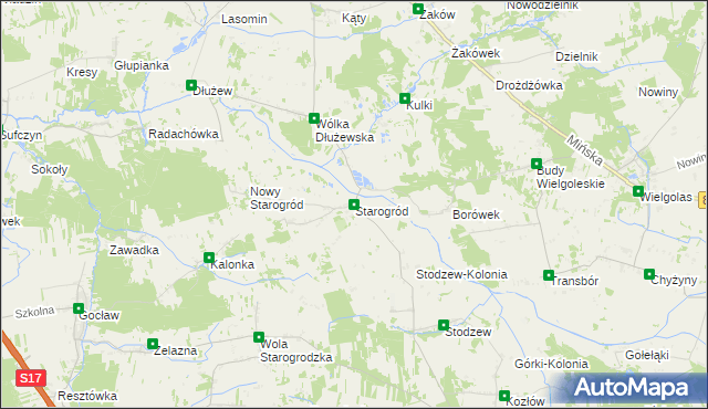 mapa Starogród gmina Siennica, Starogród gmina Siennica na mapie Targeo