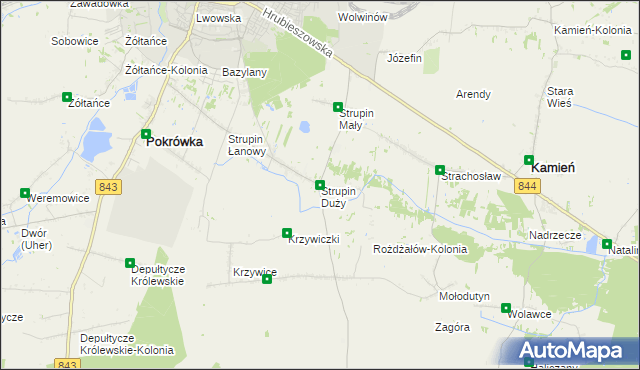 mapa Strupin Duży, Strupin Duży na mapie Targeo