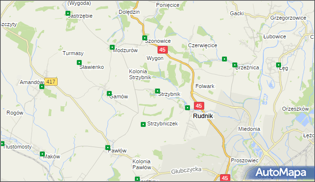 mapa Strzybnik, Strzybnik na mapie Targeo