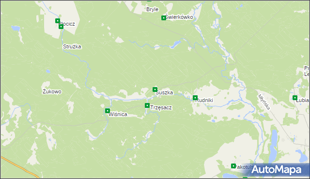 mapa Suszka gmina Przechlewo, Suszka gmina Przechlewo na mapie Targeo