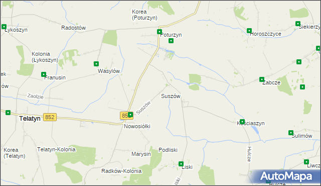 mapa Suszów, Suszów na mapie Targeo