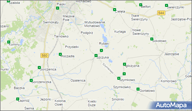 mapa Szczuka, Szczuka na mapie Targeo