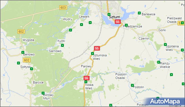 mapa Sztumska Wieś, Sztumska Wieś na mapie Targeo