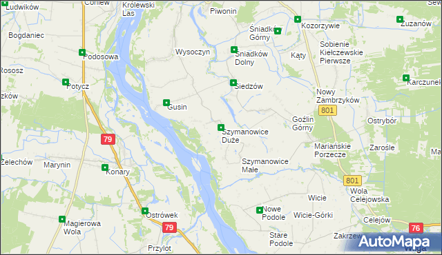 mapa Szymanowice Duże, Szymanowice Duże na mapie Targeo