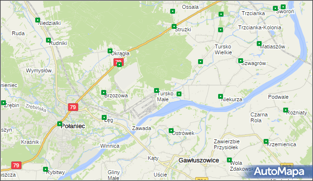 mapa Tursko Małe, Tursko Małe na mapie Targeo