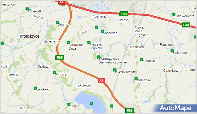 mapa Warmątowice Sienkiewiczowskie, Warmątowice Sienkiewiczowskie na mapie Targeo