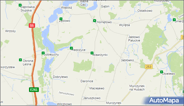 mapa Wawrzynki, Wawrzynki na mapie Targeo