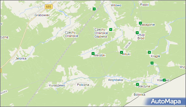 mapa Werstok, Werstok na mapie Targeo