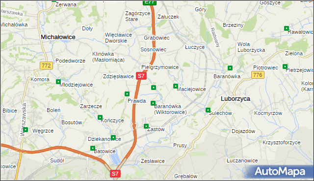 mapa Wiktorowice, Wiktorowice na mapie Targeo