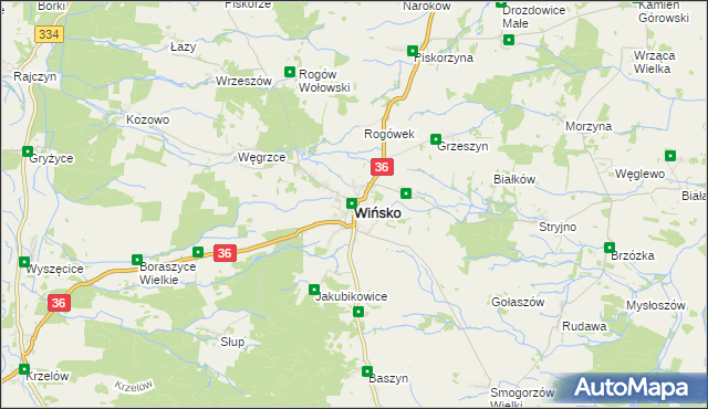 mapa Wińsko, Wińsko na mapie Targeo