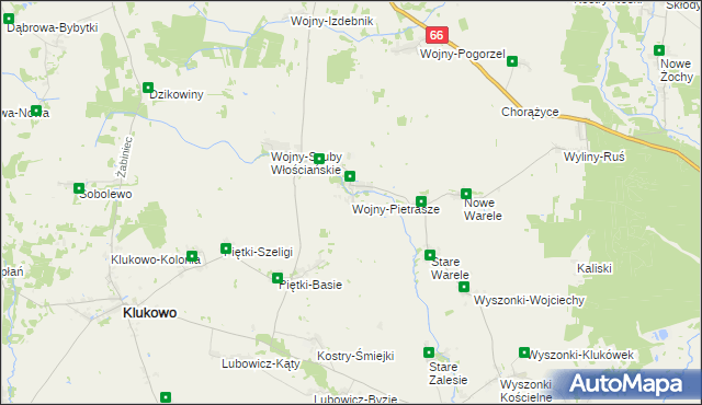mapa Wojny-Pietrasze, Wojny-Pietrasze na mapie Targeo
