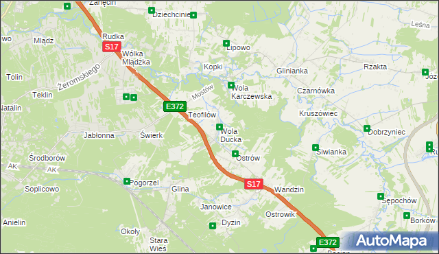 mapa Wola Ducka, Wola Ducka na mapie Targeo