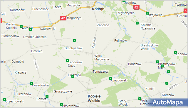 mapa Wola Malowana, Wola Malowana na mapie Targeo