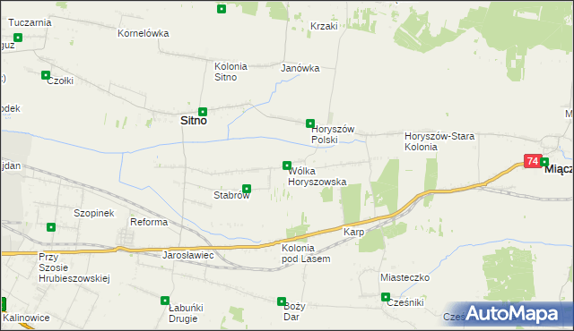 mapa Wólka Horyszowska, Wólka Horyszowska na mapie Targeo