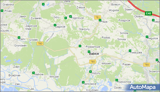 mapa Wygiełzów gmina Babice, Wygiełzów gmina Babice na mapie Targeo