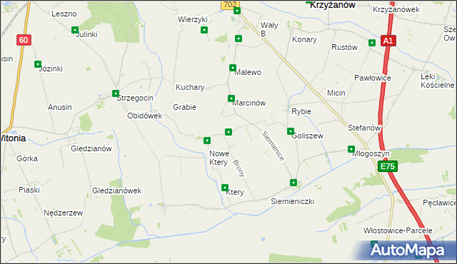 mapa Wyręby Siemienickie, Wyręby Siemienickie na mapie Targeo
