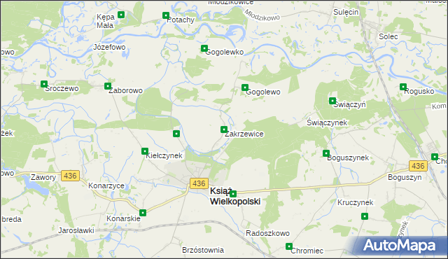 mapa Zakrzewice, Zakrzewice na mapie Targeo