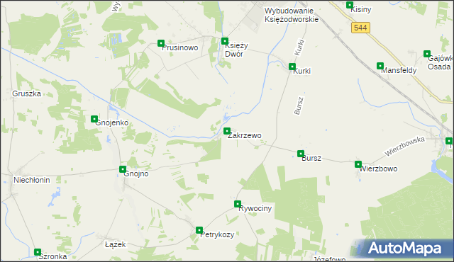 mapa Zakrzewo gmina Działdowo, Zakrzewo gmina Działdowo na mapie Targeo