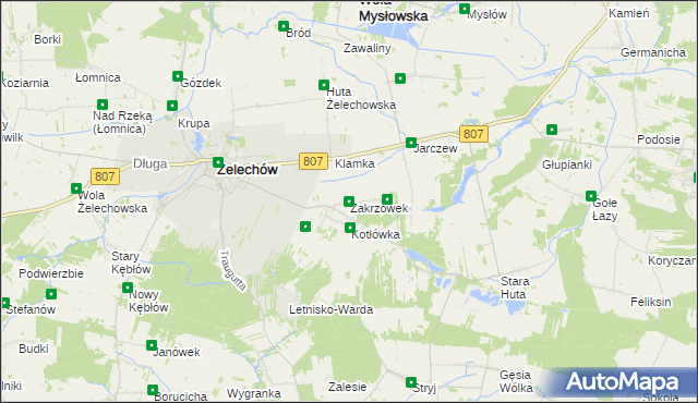 mapa Zakrzówek gmina Żelechów, Zakrzówek gmina Żelechów na mapie Targeo