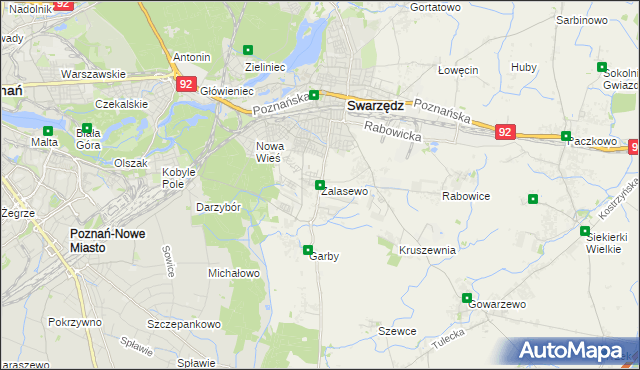 mapa Zalasewo, Zalasewo na mapie Targeo