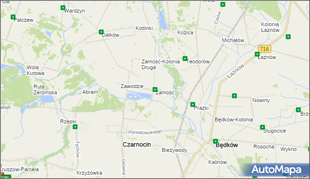 mapa Zamość gmina Czarnocin, Zamość gmina Czarnocin na mapie Targeo