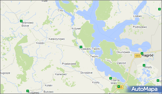 mapa Zawady-Tworki, Zawady-Tworki na mapie Targeo