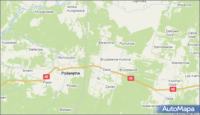 mapa Brudzewice-Kolonia, Brudzewice-Kolonia na mapie Targeo