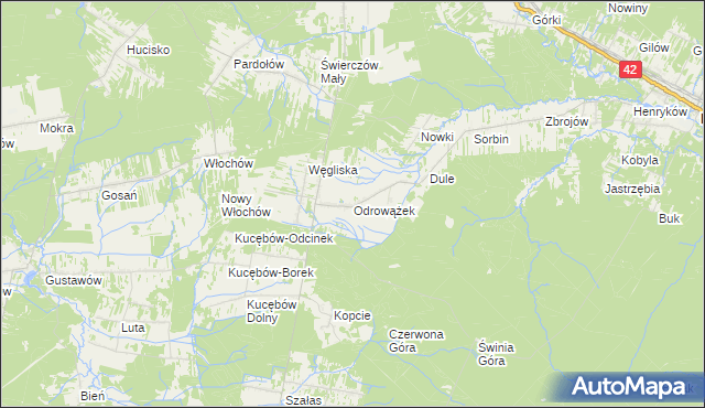 mapa Odrowążek, Odrowążek na mapie Targeo
