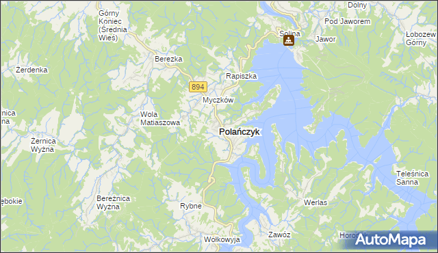 mapa Polańczyk, Polańczyk na mapie Targeo