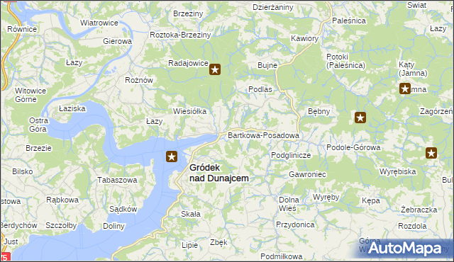 mapa Bartkowa-Posadowa, Bartkowa-Posadowa na mapie Targeo