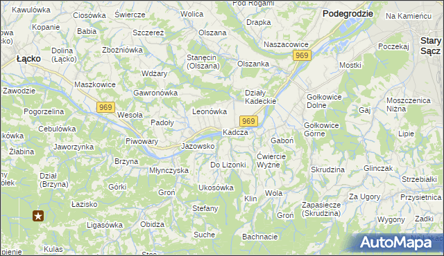 mapa Kadcza, Kadcza na mapie Targeo