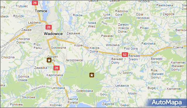 mapa Klecza Górna, Klecza Górna na mapie Targeo