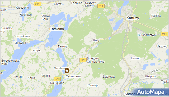 mapa Smętowo Leśne, Smętowo Leśne na mapie Targeo