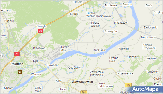 mapa Tursko Małe-Kolonia, Tursko Małe-Kolonia na mapie Targeo