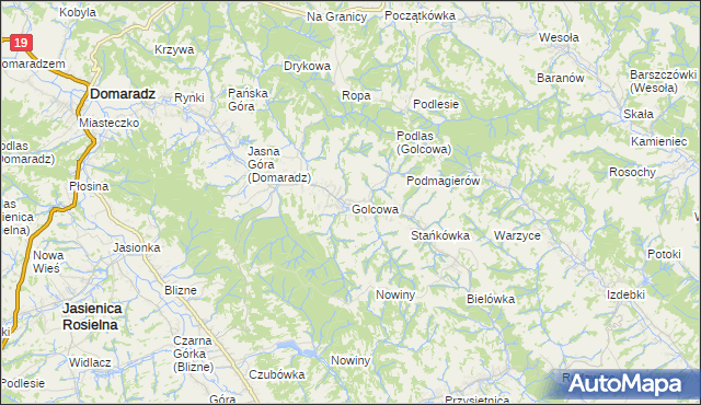 mapa Golcowa, Golcowa na mapie Targeo