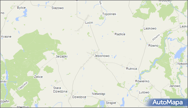 mapa Jesionowo gmina Przelewice, Jesionowo gmina Przelewice na mapie Targeo