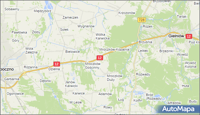 mapa Kraszków gmina Opoczno, Kraszków gmina Opoczno na mapie Targeo